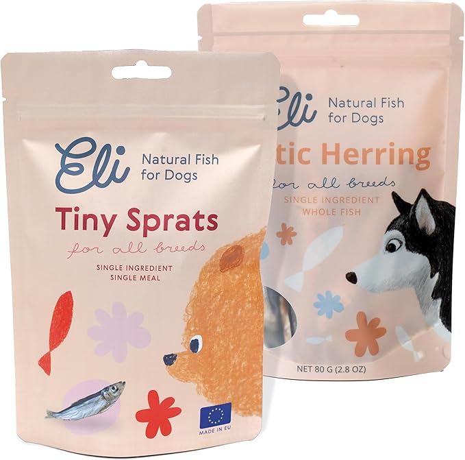 Eli Natural Fish Mix 2 Pack – Natural Premium Dog Treats, Cod Skin Dental Treats, Rich in Protein & Omega-3, Low Fat, Grain Free, Single Ingredient, Hypoallergenic, Gluten Free, Air Dried Fish Treats