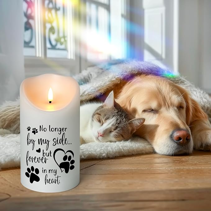 Pet Memorial Gifts for Dogs Cats Loss of Dog Sympathy Gift, Sympathy Candle for Doggie, Condolence Present for Pet Lovers, Friends to Remember Doggie, Marking Bereavement And Grief(4" x 7")