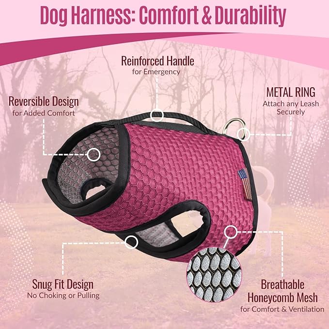 YAP Pet Performance Wrap®; Choke-Free Large Dog Harness, Anti-Static Puppy Harness with Handle for Emergency, Reversible & Quick-Drying Dog in Training Vest Compatible with Universal Seatbelt, Orange