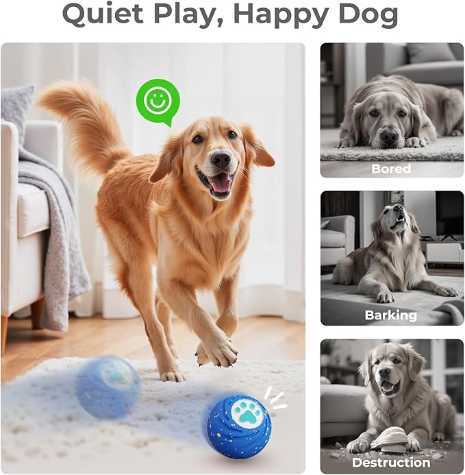 Lovkid Interactive Dog Ball Replacement Shell - Durable E-TPU Dog Toys for Aggressive Chewers, Indoor Outdoor Dog Play Toy to Keep Them Busy Blue(No Motor)