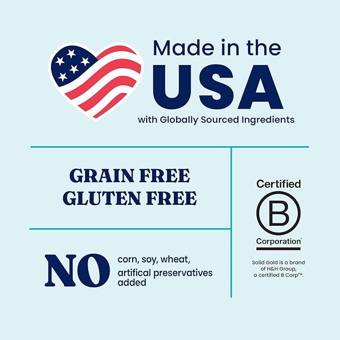 Solid Gold Toy & Small Breed Dry Dog Food Small Bites – Real Lamb, Grain Free, Gluten Free, High Fiber Healthy Kibble w/Probiotics for Gut Health & Digestion Support– All Ages NutrientBoost™ –11LB