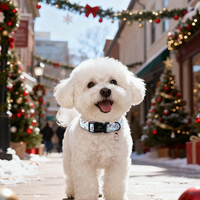 Christmas Snowman Dog Collar - Xmas Dog Collars with Cute Snowman Patterns - Soft, Adjustable, Ideal for Winter Holidays XL