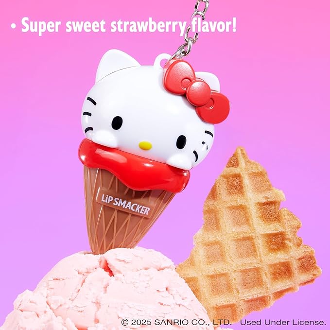 Lip Smacker Hello Kitty Lip Balm | Ice Cream Flavored | Moisturizing | Soft Shine | Cruelty-Free
