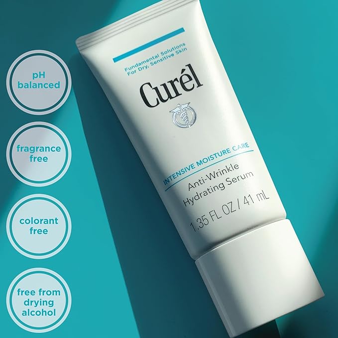 Curel Japanese Skin Care, Anti-Wrinkle Hydrating Serum, Lightweight Serum, Fragrance Free & Colorant Free, For Sensitive Skin, 1.3 Oz