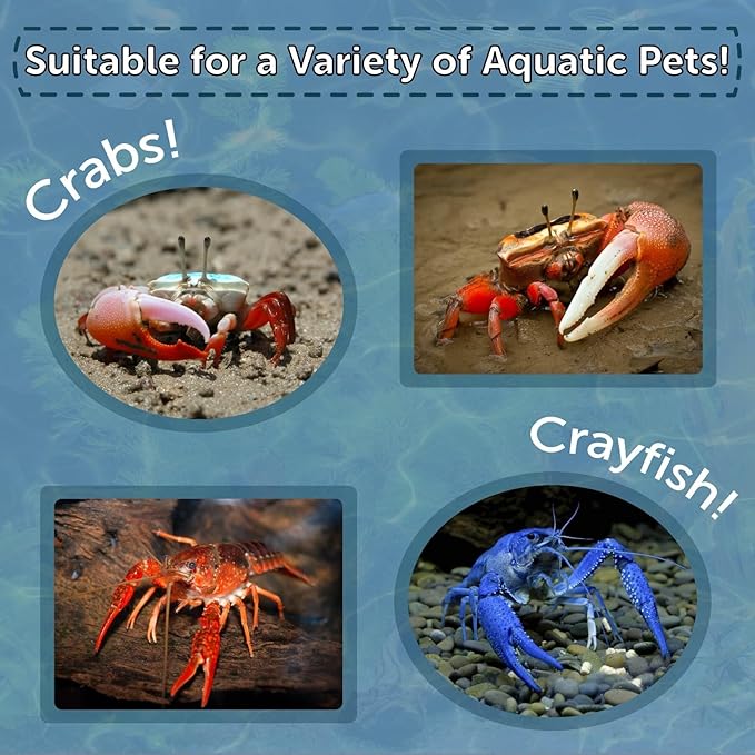 Aquatic Foods Inc. Crab & Crayfish 4mm-3/16 Sinking 40% Protein Nuggets for Crabs, Crayfish, Axolotl, Salamanders, Snails, All Bottom Tropical Fish...2-lbs Jar