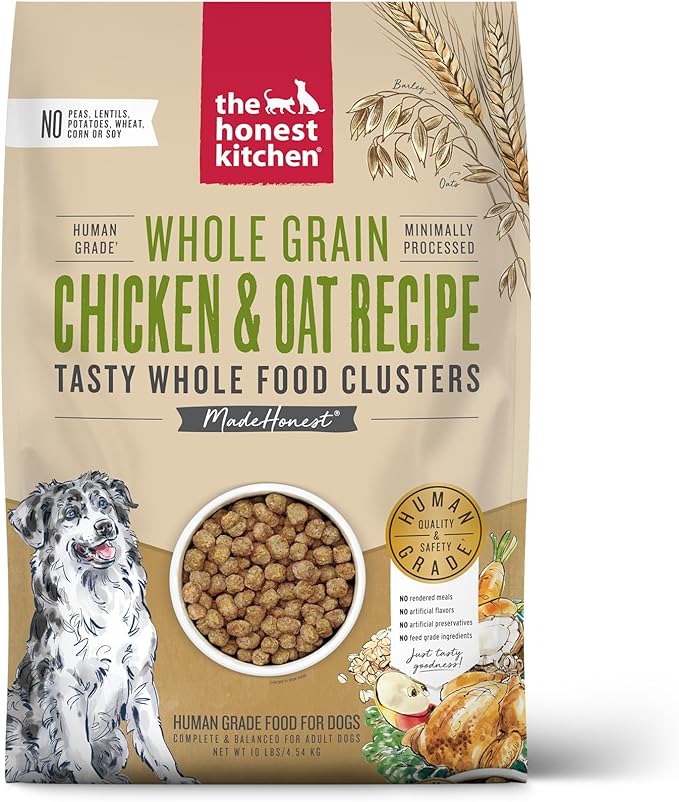 The Honest Kitchen Human Grade Whole Food Clusters Dog Whole Grain Chicken & Oat 10 lb Bag