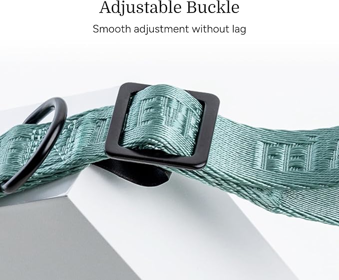 2025 New Edition, Fei & Eve MagEase Dog Collar - Patented Magnetic Buckles | Fur-Safe | Premium 210D Nylon | 450LB Escape-Proof | Adjustable Fit | Large (Glacier Green)