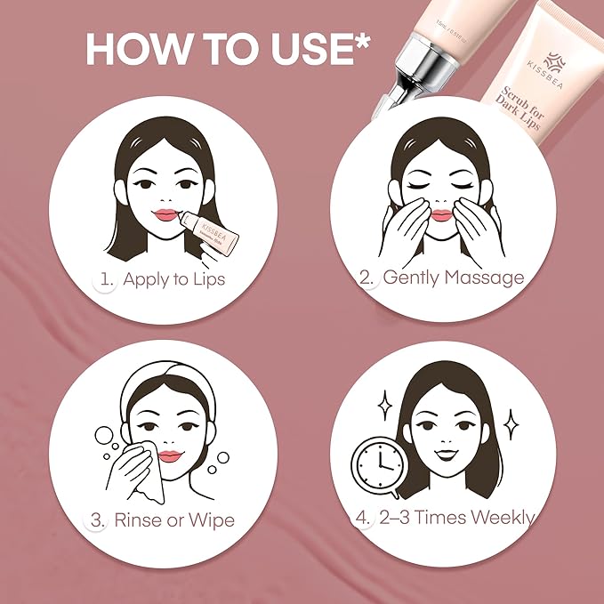 Lip Scrub for Dark, Uneven-Looking Lips, Gentle Sugar Lip Exfoliator for Dry Lips, Balm-Textured Lip Care, 2 Pack, 0.51 fl oz Each