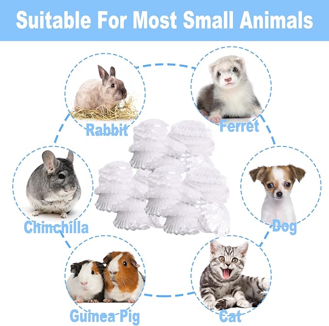 50 Pcs Disposable Rabbit Cage Liner, 26'' X 18'' Plastic Guinea Pig Cage Liners Bag Elastic Small Animal Toilet Film, Clear Crate Tray Covers for Bunnies Ferret Hamster