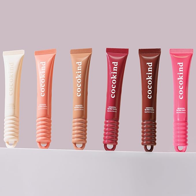 Cocokind Ceramide Lip Blur Balm Variety Pack, Hydrating Lip Balm with Ceramides & Peptides, Made for Sensitive Skin & Lips, Unflavored & Fragrance-Free - 6 pack