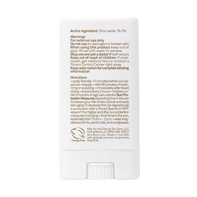 Sun Bum Mineral SPF 50 Face Stick Sunscreen - Water-Resistant Broad Spectrum Sunscreen with Vitamin E - Hawaii 104 Act Compliant (Made without Octinoxate & Oxybenzone) - Travel Friendly 0.53 oz