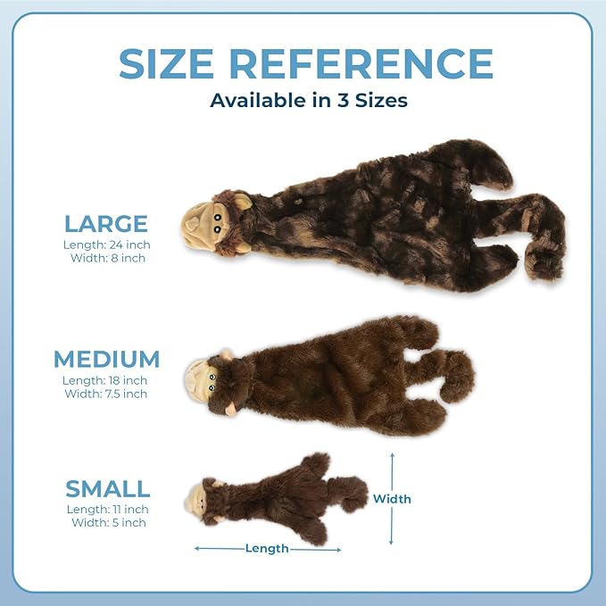 Best Pet Supplies Squeaky Dog Toys with Soft Durable Fabric for Small, Medium and Large Pets Interactive Toy for Indoor Play, Supports Active Biting and Play - Monkey, Squirrel, Large