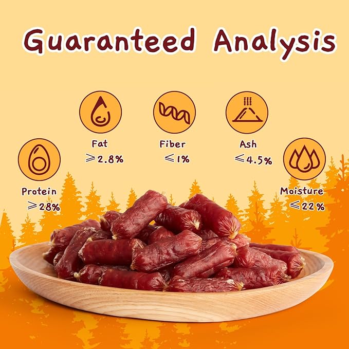 Jungle Calling Soft Duck Sausage Dog Treats, Grain-Free Single Ingredient Tender Duck Jerky, Easy to Chew Training Treats for Small & Medium Dogs, 10.6 oz