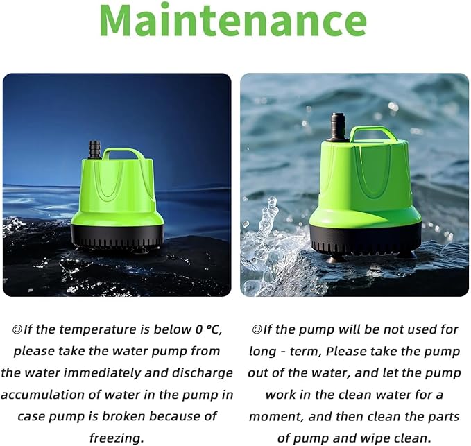 FREESEA Fountain Submersible Water Pump: 1100 GPH 100W Small Sump Pump for Outdoor Pond Hydroponic Statuary Waterfall Aquarium Fish Tank