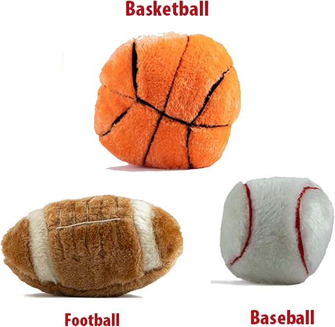 Jeffers Pet Sporty Pup Plush Baseball Squeaker Dog Toy, 4" - Soft Interactive Plush Ball for Dogs & Puppies, Indoor Play, Fetch, Cuddle, Interactive Fun, Birthday, Holiday, Christmas, Halloween