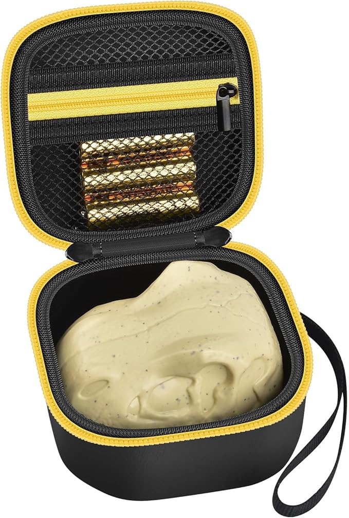 GWCASE Case Compatible with Bitzee Dinosaur Skull– Black with Yellow Zipper，Case Only