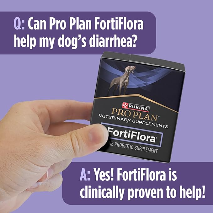 Purina Pro Plan Veterinary Supplements FortiFlora Canine Probiotics for Dogs, Helps Digestive Gut Health and Diarrhea - 30 ct. Box