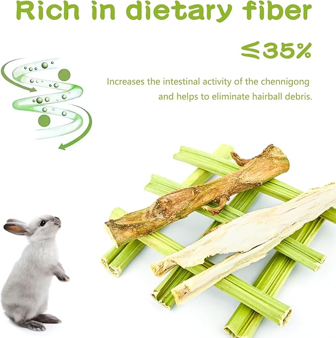 Rabbit Chew Sticks Hamster Chew Toys, Papaya Stems & Papaya Tree Core, Natural Molar Treats and Toys for Hamster Chinchilla Guinea Pig Gerbils, Rats, Mice, Ferrets and Other Small Animals