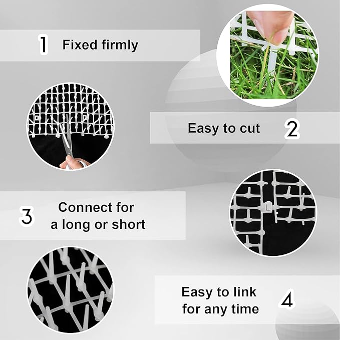 Zopeal 6.5ft Cat Repellent Mat with 8 Ground Stakes 8 Zip Ties, Spikes Deterrent Mat Keep Dog Off Couch for Indoor Outdoor Keep Pet Off Yard Garden, 79 x 12 Inch/1 Roll