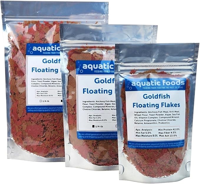 Aquatic Foods Inc. Goldfish Flakes, 42% Protein Color Enhancing and Spirulina Flakes for Aquarium & Pond Goldfish, Koi and All Pond Fish...WL…2-lbs Poly Bag