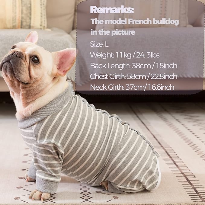 Dog Surgery Recovery Suit, Puppy Cat Onesie for Shedding Skin Disease Wound Protection, Medical Pet Surgical Suit w/Long Sleeve, Dog Pajamas (Grey, X-Large)