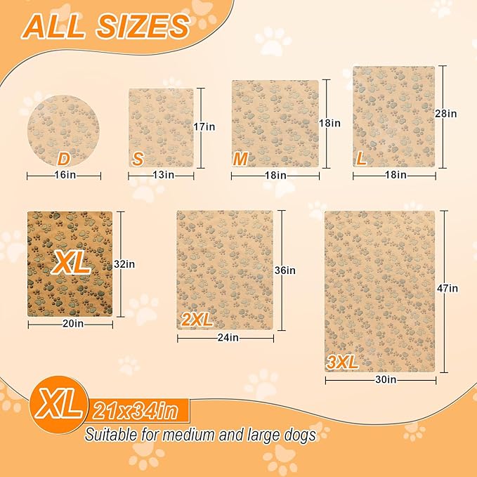 Dog Heating Pad 32×20 in for Dogs, Intelligent Temperature Control Switch with Normally Open On Function,Whelping Box with Reinforced Electric Wire Rope, Plush Fabric Cotton Cover-Apricot