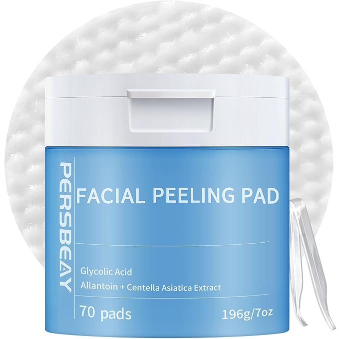 Glycolic Acid Pads, Exfoliating Toner Pads for Facial Radiance, Dual Action Gentle Face Pad for Deep Cleaning Effect |Peels & Daily Skin Renewal |Salicylic Acid & Vitamins B3 |70 Count