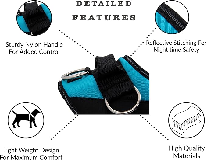 ShawnCo Essential Dog Harness, No-Pull Pet Vest with 3 Leash Clips, No Choke, Reflective, Adjustable and Padded, for Easy Walking and Training for Small, Medium and Large Dogs (Driftwood, L)