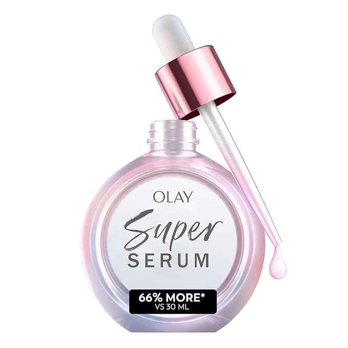 Olay Super Serum - Glow Serum for Face - Activated Niacinamide, Vitamin C & E, Collagen Peptide, AHA - 5-in-1 Benefits - Brightens, Hydrates, Smooths, Firms, Evens Tone, Proactive Anti-Aging, 1.7 Oz