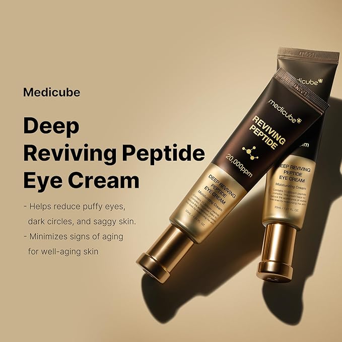 medicube Eye Serum with Deep Reviving Peptide | Eye Treatment Serum with Multi Peptides, Niacinamide & Squalane | Reduces Signs of Aging and FIne Lines | Korean Skincare, 1.01 fl.oz