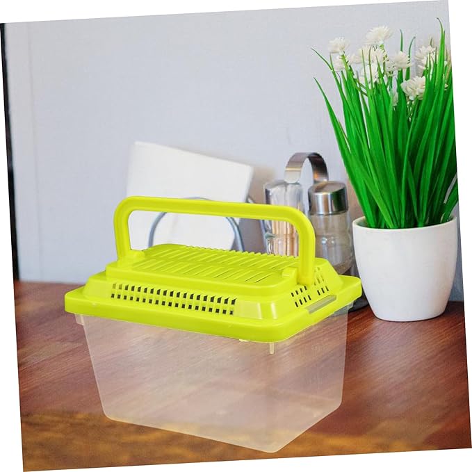 Portable Fish Tank 5.1X3.5X5.1 Inch Handheld Aquarium Transparent Turtle Box Plastic Pet Hamster Carrier Travel Reptile Terrarium