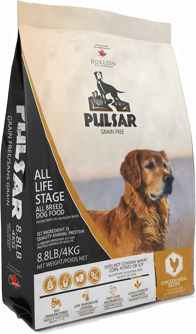 Pulsar Premium Grain Free Dog Food | Chicken Formula | All Life Stage, Non GMO, Meat Dense Diet | 8.8 lb Bag