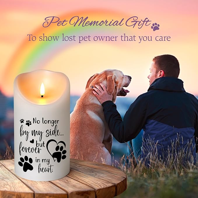 Pet Memorial Gifts for Dogs Cats Loss of Dog Sympathy Gift, Sympathy Candle for Doggie, Condolence Present for Pet Lovers, Friends to Remember Doggie, Marking Bereavement And Grief(4" x 7")