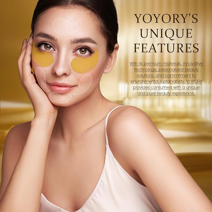Under Eye Patches Masks - for Dark Circles, Puffy Eyes, Fine Lines, Wrinkles, Eye Bags Treatment with Collagen and Hyaluronic Acid,Anti-Aging, Moisturizing and Hydrating 24K Gold (60 Pcs)
