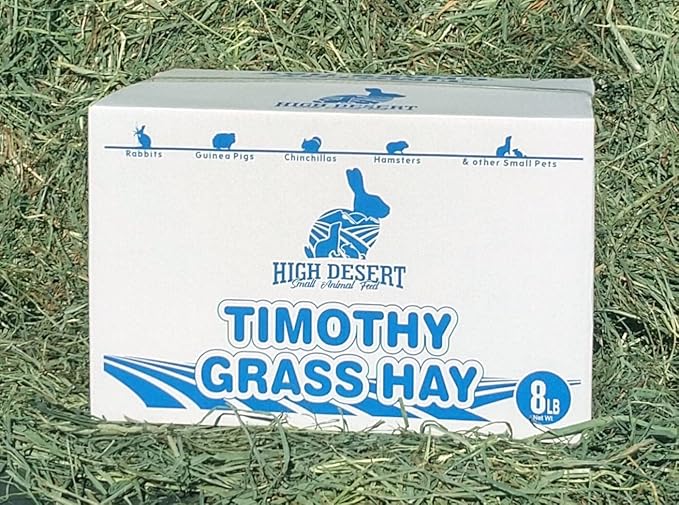 High Desert 2nd Cutting Timothy Hay for Rabbits, Guinea Pigs, Chinchillas and Small Pets, Soft Leafy for Daily Feeding and Digestive Health, Natural Rabbit Food and Guinea Pig Hay for Hay, 8 Lb Box