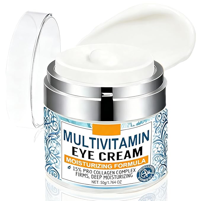 Collagen Complex Eye Cream – Moisturizing & Firming Under Eye Treatment with Tripeptide Complex, Rice Bran & Olive Oil – Hydrating Anti-Aging Cream for Dark Circles, Puffiness & Wrinkles, 1.764oz