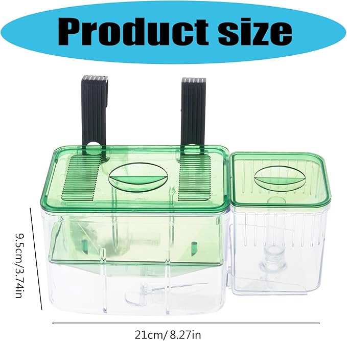 Fishtank Hatchery Incubator Aquarium Small Breeding Box Clear Breeder Isolation Hatching Boxes with Hook Fish Spawning Container