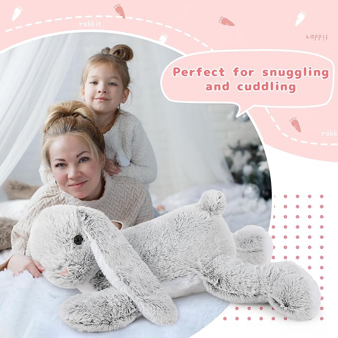 Large Bunny Stuffed Animal 24" - 4Pcs Stuffed Bunny Rabbit Plush Toy Gifts for Kids - Cuddly Mommy Bunny Surprise with 3 Small Bunnies Inside