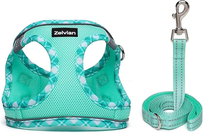 Cat Harness and Leash Set for Walking, Escape Proof Adjustable Soft Mesh Kitten Harness with Reflective Strips, Breathable No-Choke Pet Vest for Small Cats or Puppies(Green,XS)