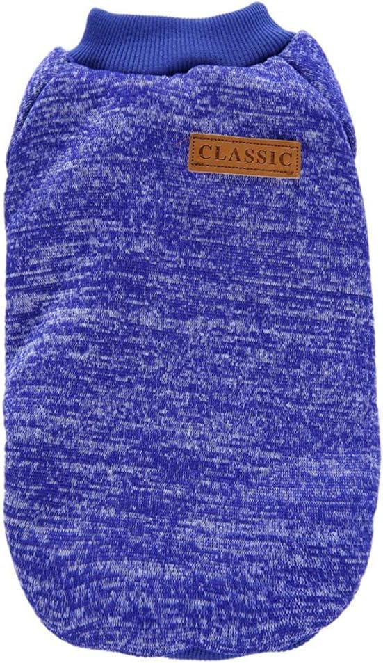Jecikelon Dog Clothes Dogs Sweater Soft Puppies Clothing Winter Puppy Sweaters Warm Outfit for Dogs Small XXS XS Cat Apparel (Medium, Dark Blue)