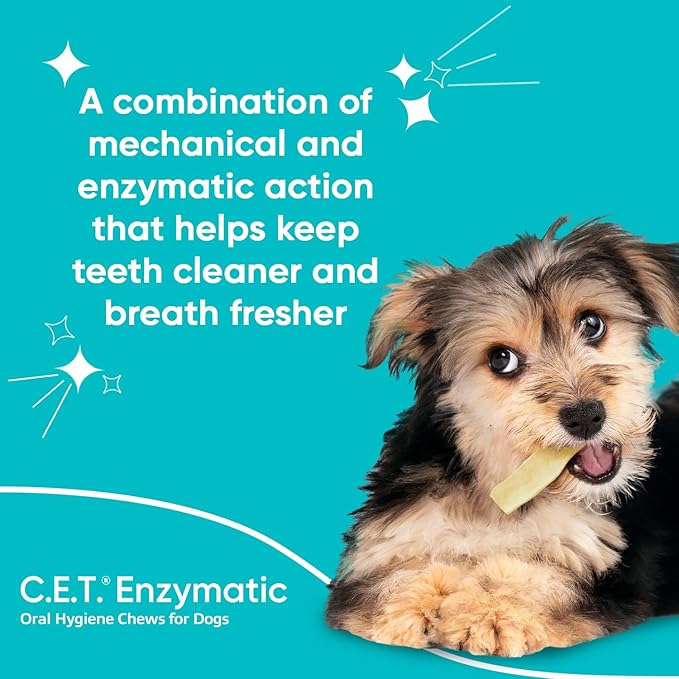 Virbac C.E.T. Enzymatic Oral Hygiene Chews for Dogs Beef 8.4 Ounces