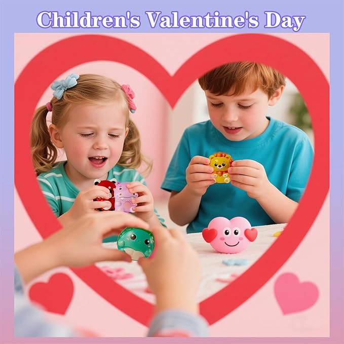 24 PCS Squishies Party Favors for Kids – Valentines Day Squishies Toys Bulk Valentines Day Gifts for Kids Classroom School Pinata Stuffers Classroom Treasure Box Prizes