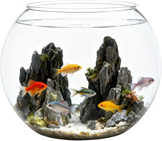 Mini Fish Bowl | Shatter-Resistant Aquarium Small Container - Bubble Bowl Vase - for Table Centerpiece Party Decorations Home Event Indoor