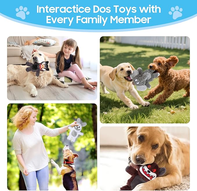 Bzonsmart 5 Pack Squeaky Dog Toys.Tough Plush Chew Toys for Dogs.Interactive Dog Toys to Keep Puppies Medium Large Breed Dogs Busy .Durable Anti-Boredom Dog Toys for Teething & Playtime.