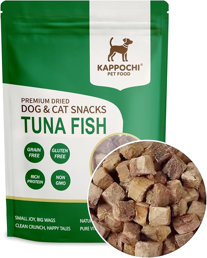 Freeze-Dried Tuna Fish Cat Dog Treats, 1.76oz(50.0g), 100% Single Ingredient High Protein Training Treats, Rich in Omega, Natural & Raw, No Additives, Grain Free, Gluten Free