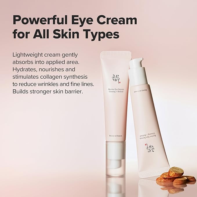 Beauty of Joseon Revive Eye Serum with Retinal Niacinamide Peptide for Face Under Eyes Wrinkles Dark Circles Moisturizer Cream Korean Skincare 30ml, 1 fl.oz * 2pack