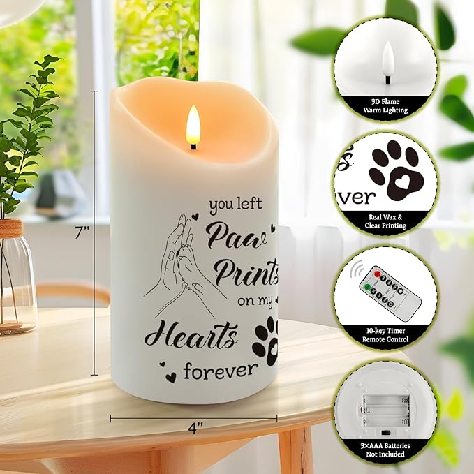 Pet Memorial Gifts for Dogs Cats Loss of Dog Sympathy Gift, Sympathy Candle for Doggie, Condolence Present for Pet Lovers, Friends to Remember Doggie, Marking Bereavement And Grief(4" x 7")