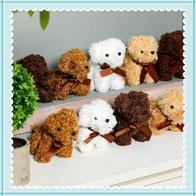 Liliful 40 Pcs 5 Inches Mini Plush Dogs Small Stuffed Dog Bulk Plush Toy Adopt a Dog Party Favors Stuffed Animal Puppy for Gift Bag Fillers Back to School Party Favor Gift Carnival Prize