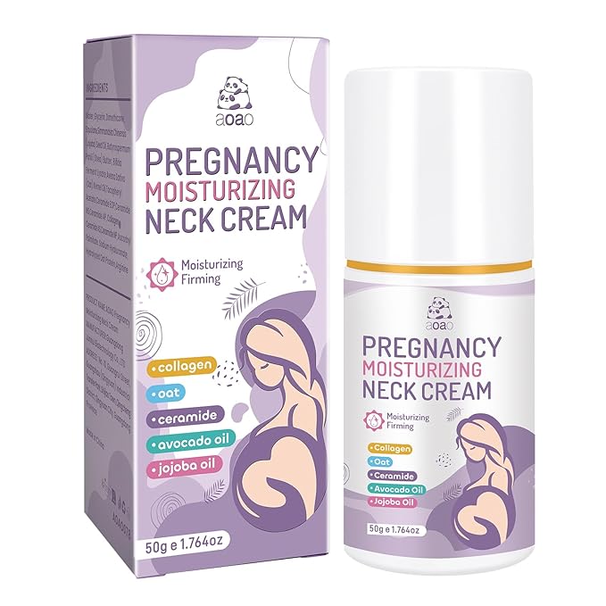 AOAO Pregnancy Anti-Aging Neck Cream, Maternity Anti Wrinkle Neck Firming Cream Help Prevent Treat Neck Loose and Fine Lines, Vegan Maternity Moisturizing Products and Nursing Safe, 50g/1.764oz