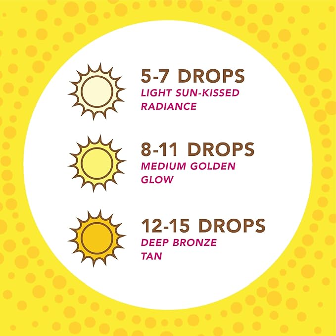 Jergens Natural Glow Instant Sun Drops, Sunless Tanning for Face and Body, Instant Sun Bronzing Drops, Oil Free, 1 Fl Oz